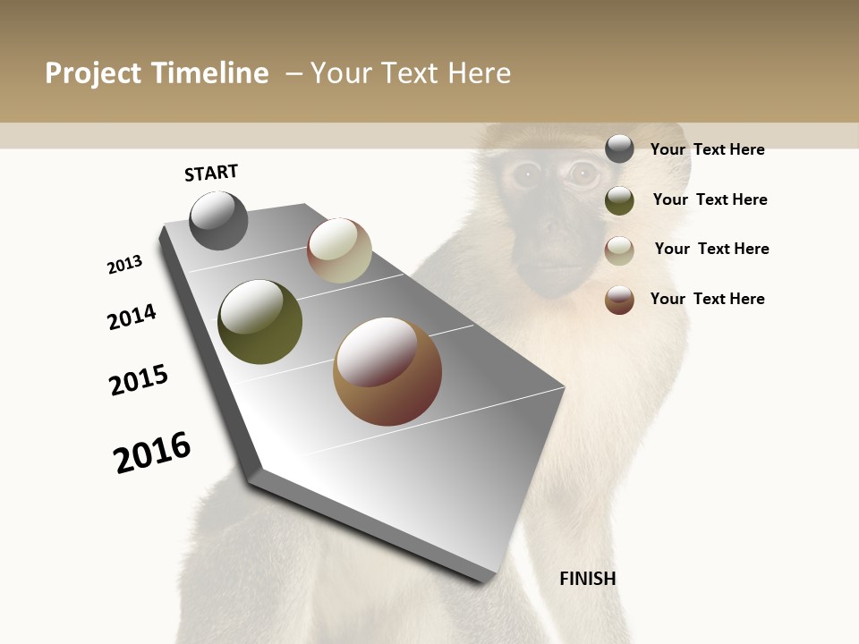 A Monkey Sitting On Top Of A White Surface PowerPoint Template
