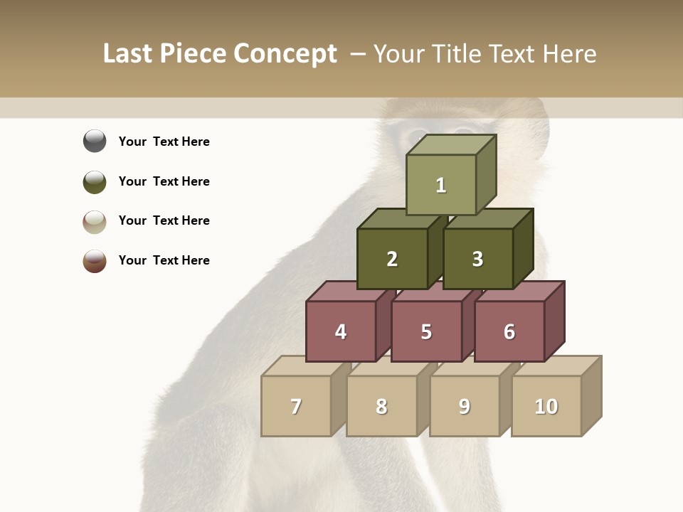 A Monkey Sitting On Top Of A White Surface PowerPoint Template