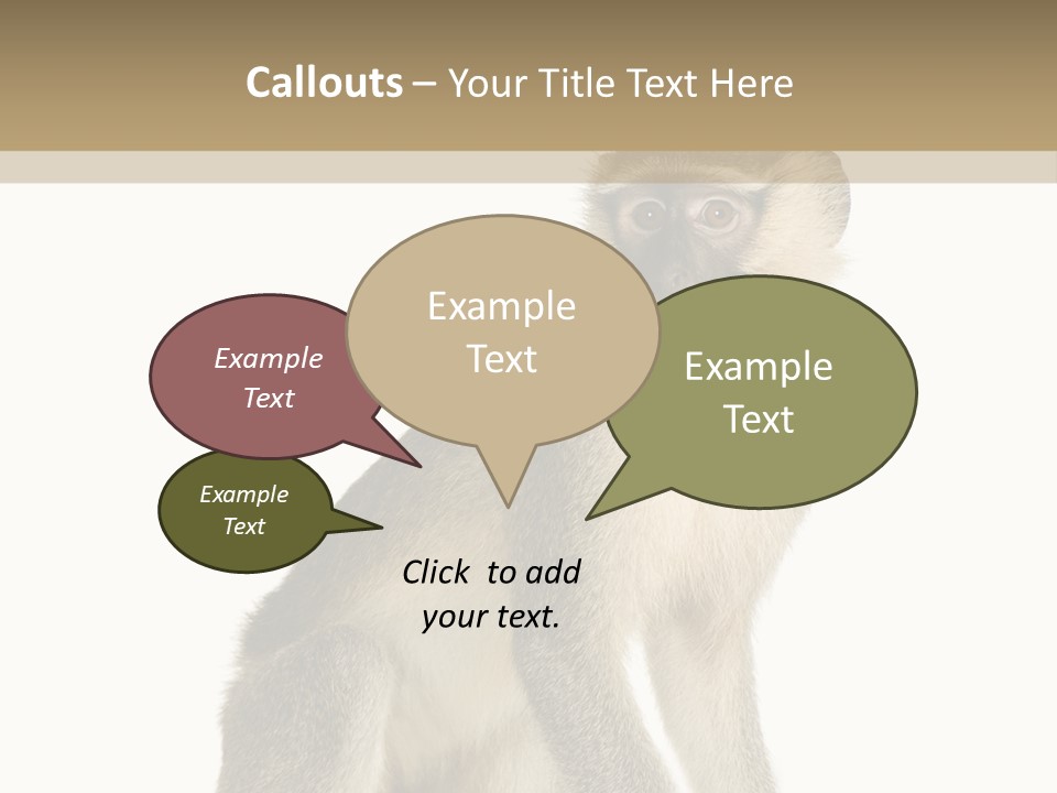 A Monkey Sitting On Top Of A White Surface PowerPoint Template