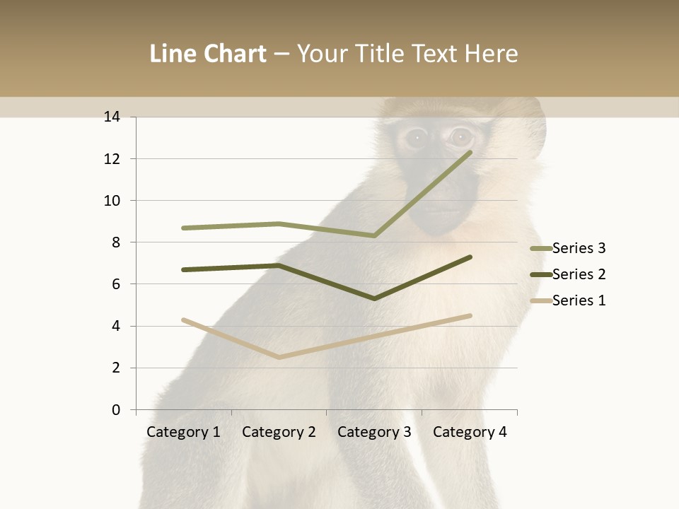 A Monkey Sitting On Top Of A White Surface PowerPoint Template