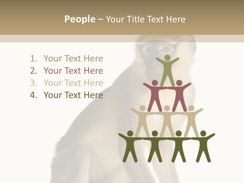 A Monkey Sitting On Top Of A White Surface PowerPoint Template