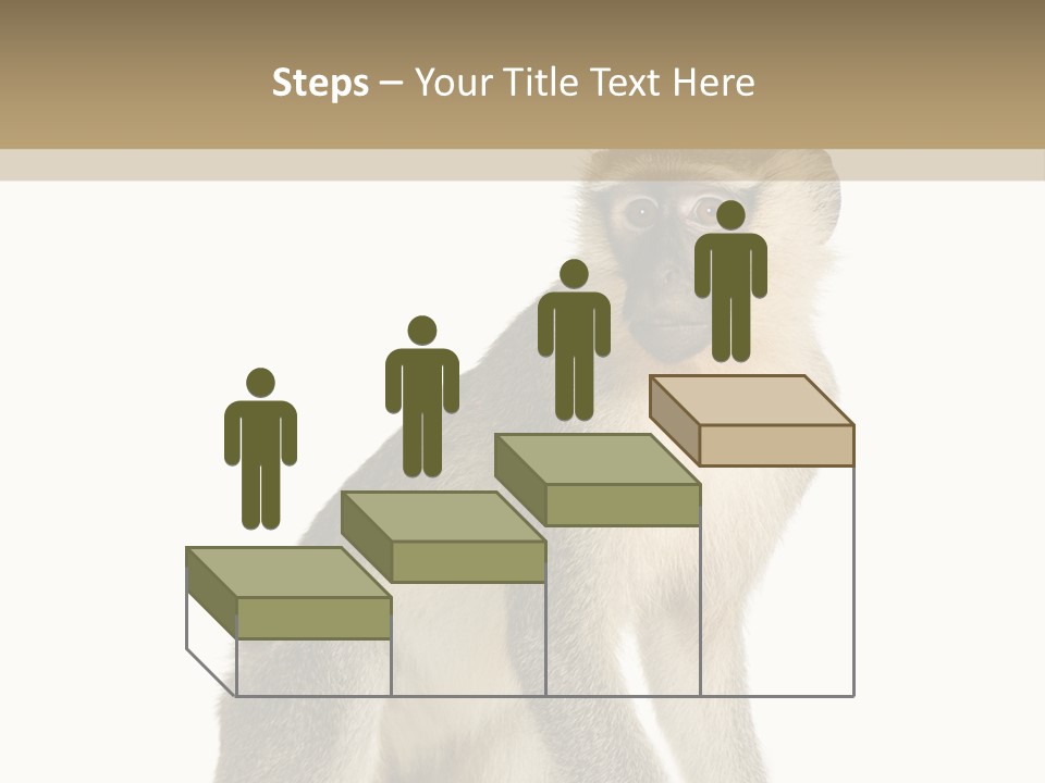 A Monkey Sitting On Top Of A White Surface PowerPoint Template