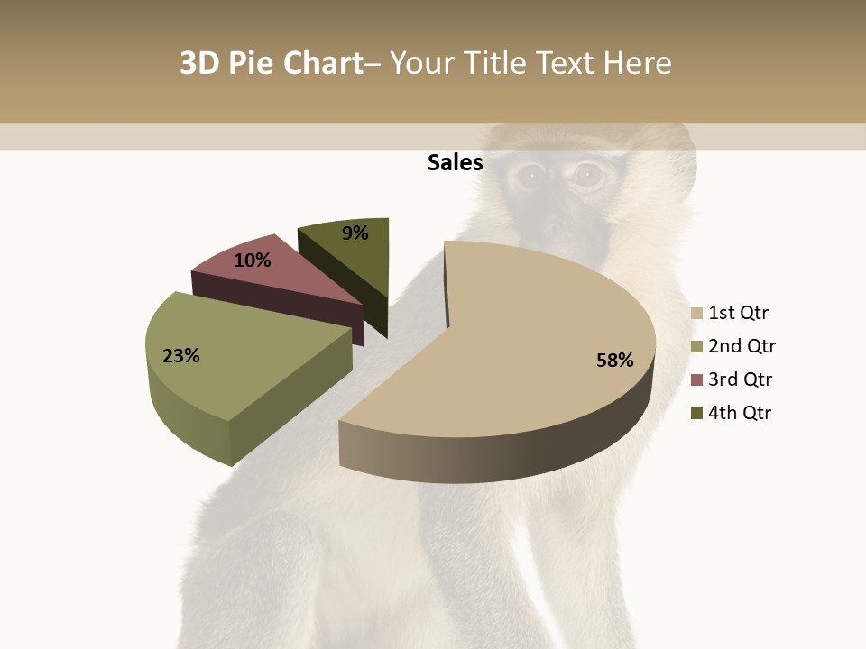 A Monkey Sitting On Top Of A White Surface PowerPoint Template