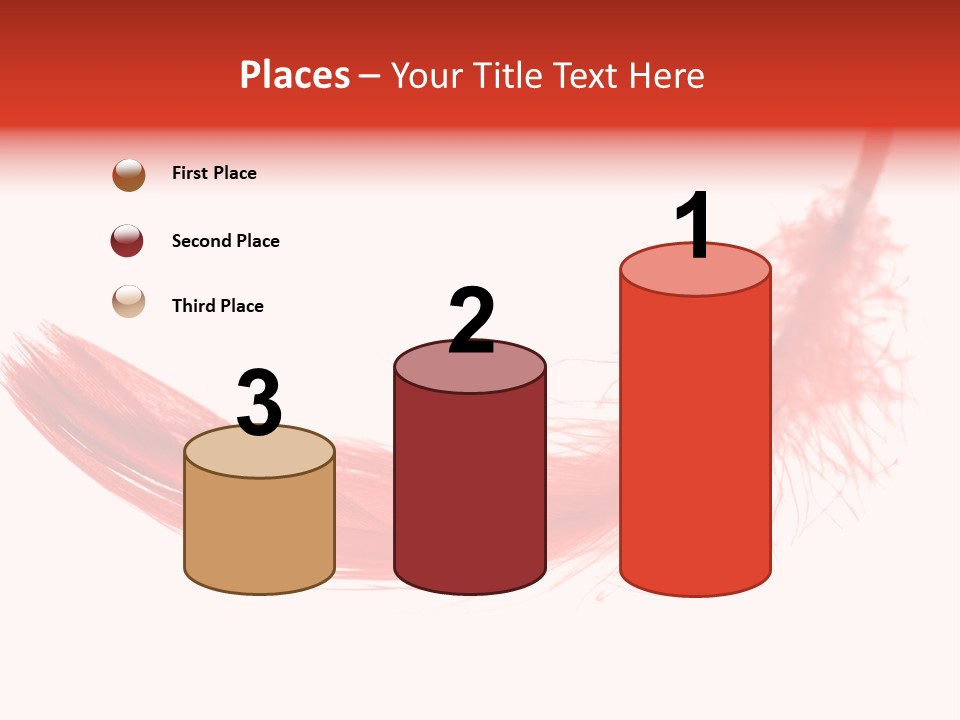 Red Feather Flying Object PowerPoint Template