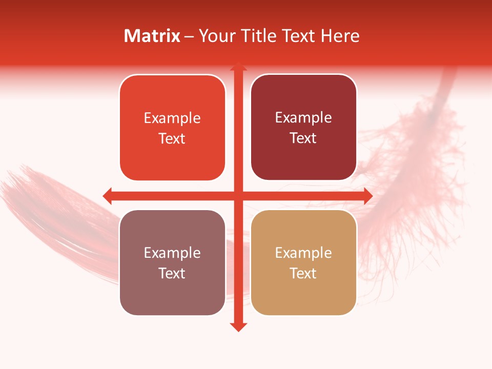 Red Feather Flying Object PowerPoint Template