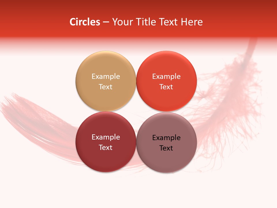 Red Feather Flying Object PowerPoint Template