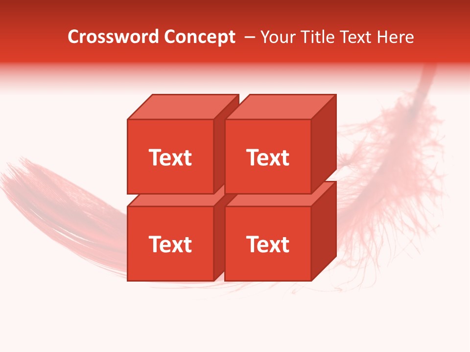 Red Feather Flying Object PowerPoint Template