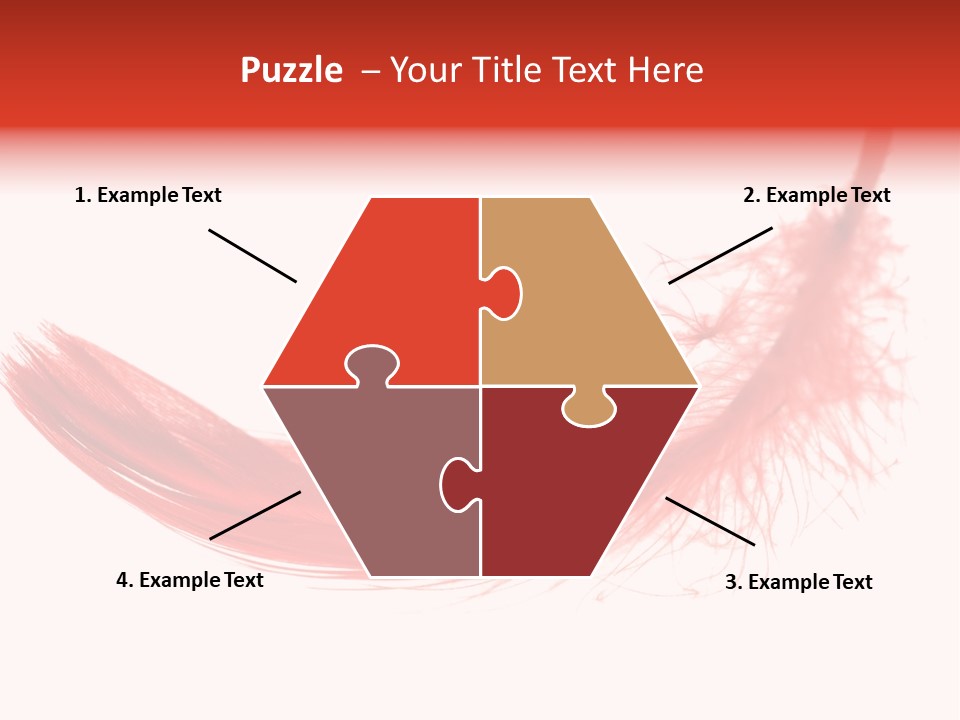 Red Feather Flying Object PowerPoint Template