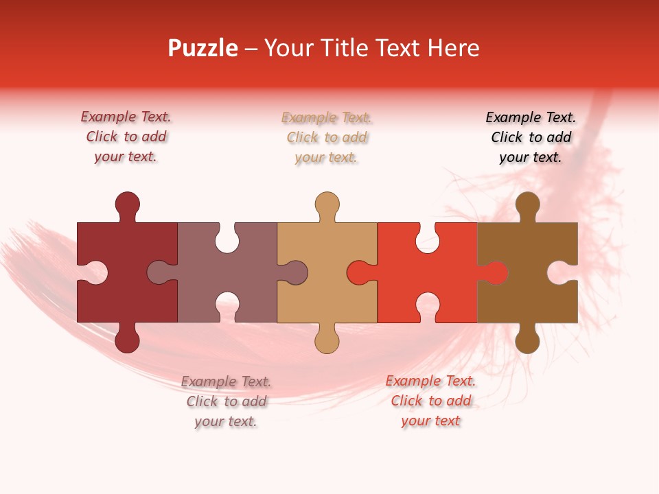 Red Feather Flying Object PowerPoint Template