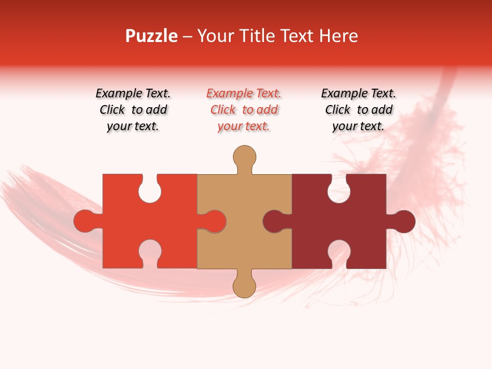 Red Feather Flying Object PowerPoint Template