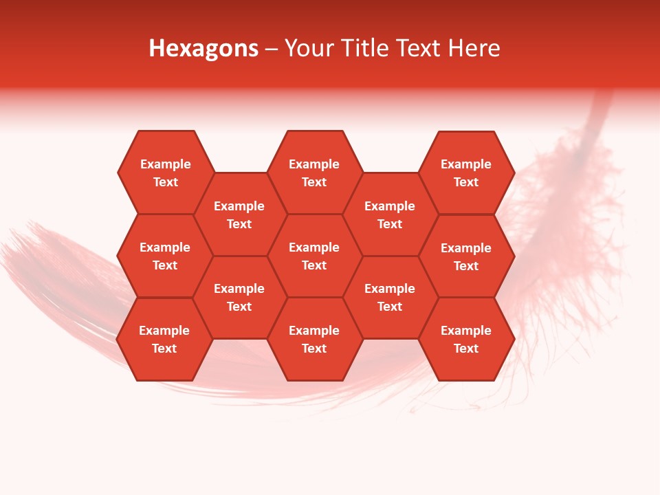 Red Feather Flying Object PowerPoint Template