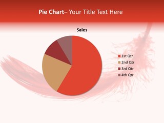 Red Feather Flying Object PowerPoint Template