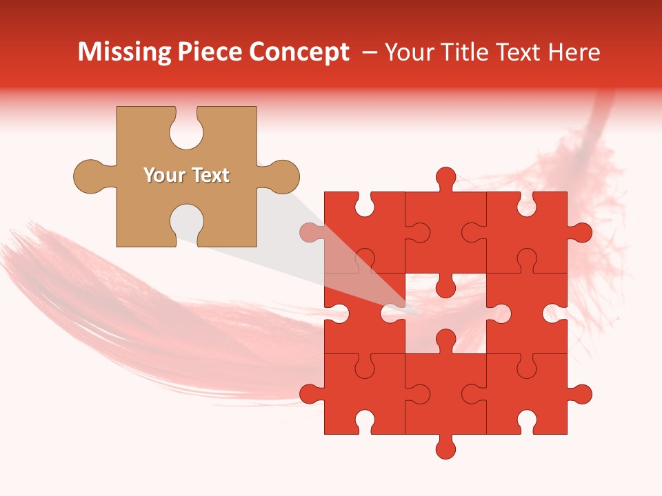 Red Feather Flying Object PowerPoint Template