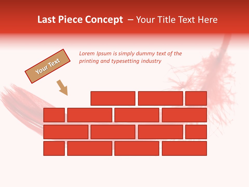 Red Feather Flying Object PowerPoint Template