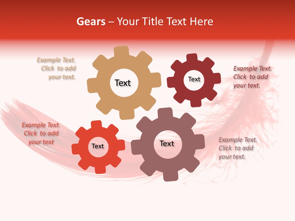 Red Feather Flying Object PowerPoint Template