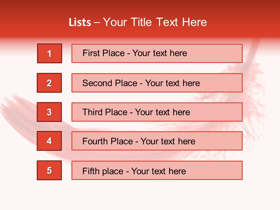 Red Feather Flying Object PowerPoint Template