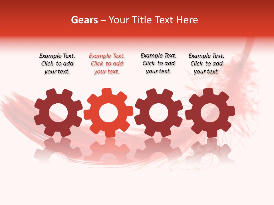 Red Feather Flying Object PowerPoint Template