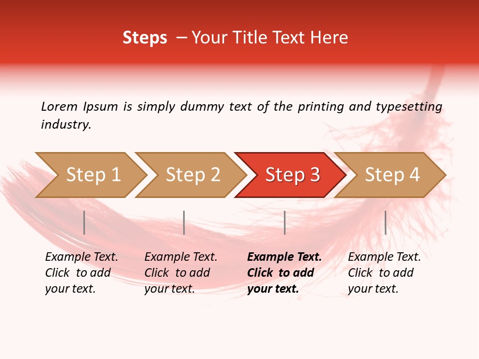 Red Feather Flying Object PowerPoint Template