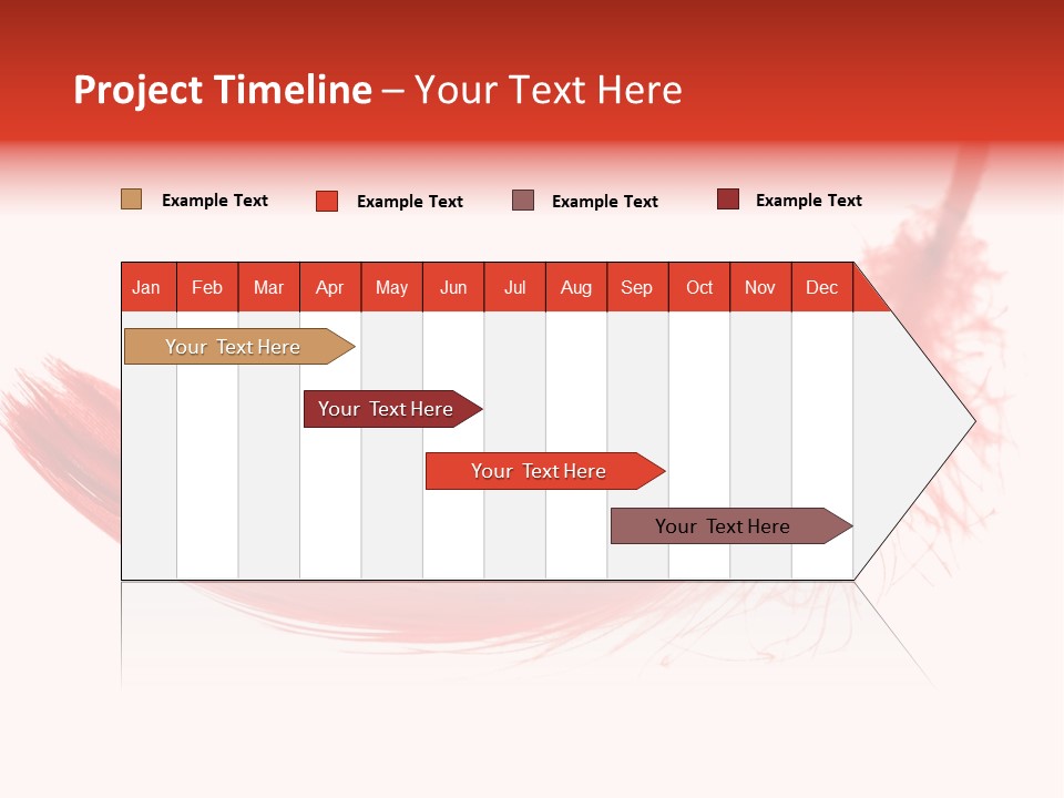 Red Feather Flying Object PowerPoint Template