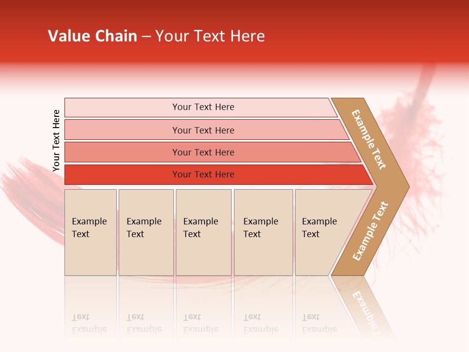 Red Feather Flying Object PowerPoint Template