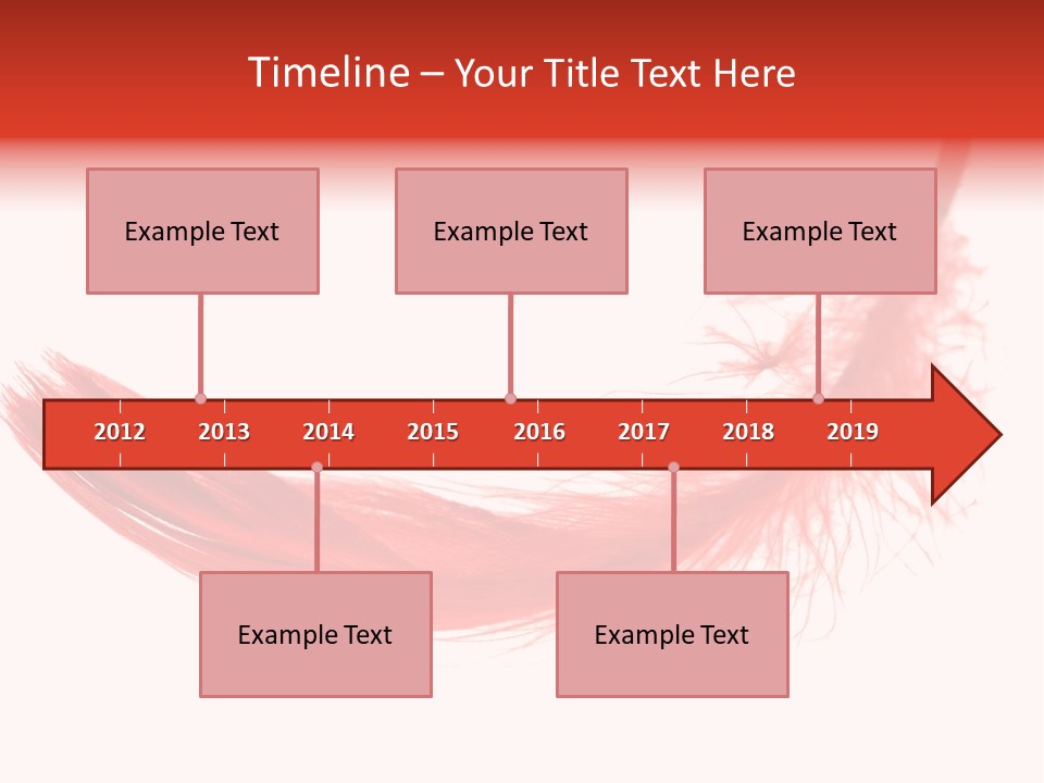 Red Feather Flying Object PowerPoint Template