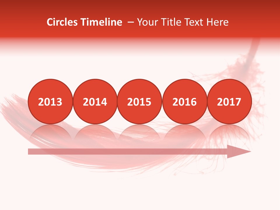 Red Feather Flying Object PowerPoint Template
