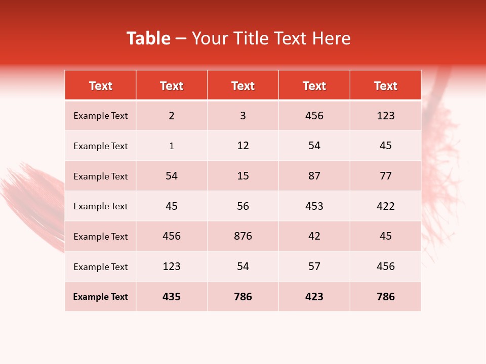 Red Feather Flying Object PowerPoint Template