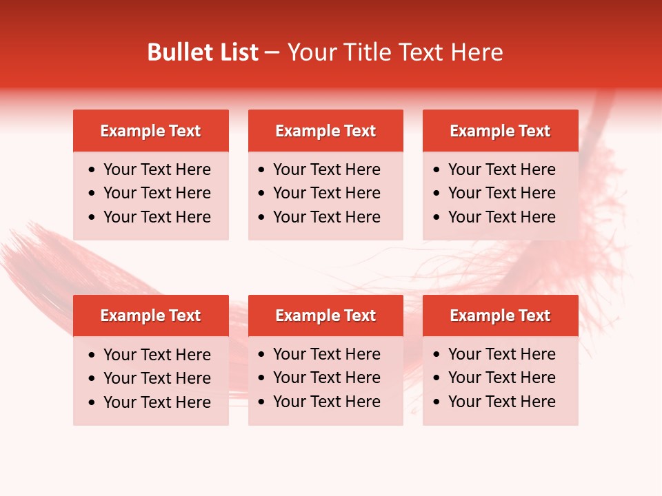 Red Feather Flying Object PowerPoint Template