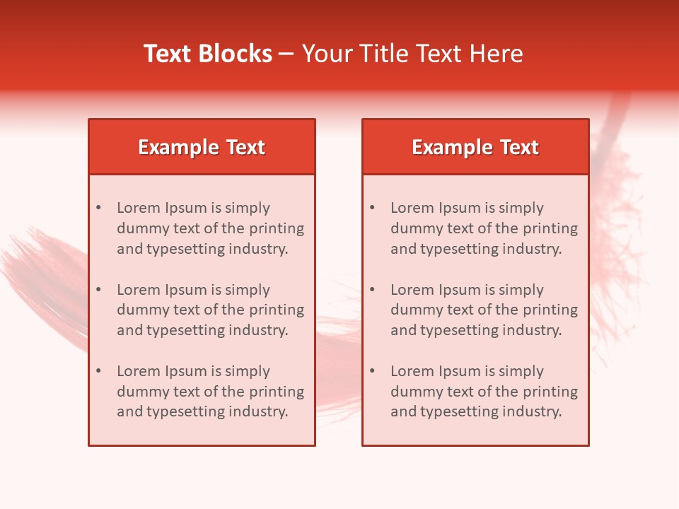 Red Feather Flying Object PowerPoint Template