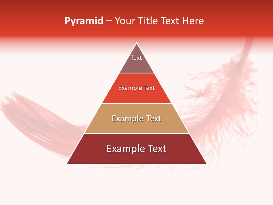 Red Feather Flying Object PowerPoint Template