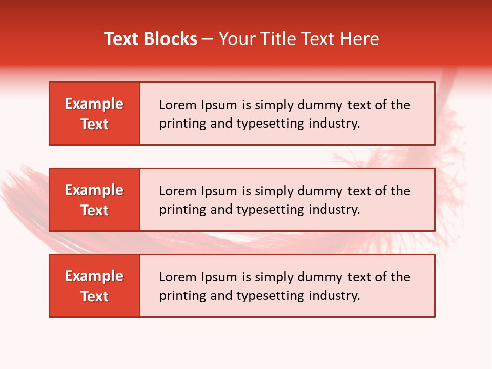 Red Feather Flying Object PowerPoint Template