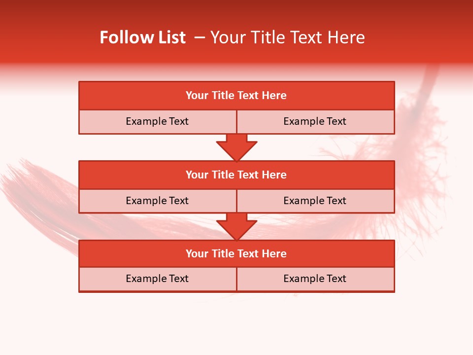 Red Feather Flying Object PowerPoint Template