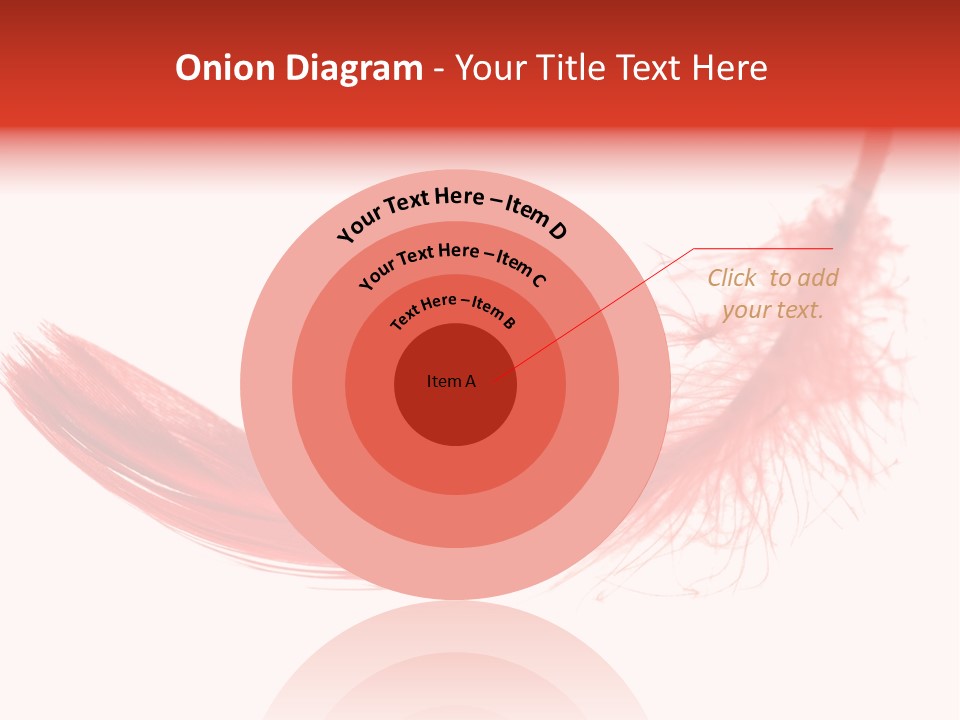 Red Feather Flying Object PowerPoint Template