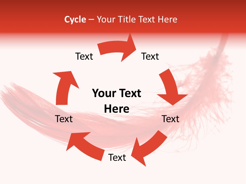 Red Feather Flying Object PowerPoint Template