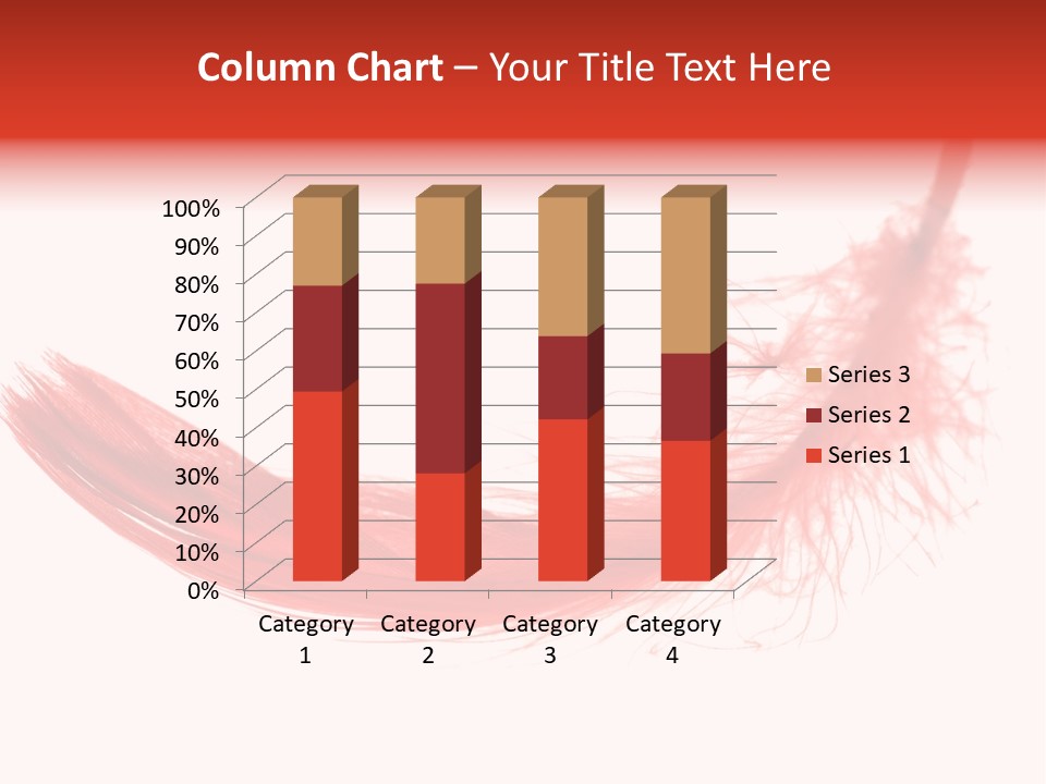 Red Feather Flying Object PowerPoint Template
