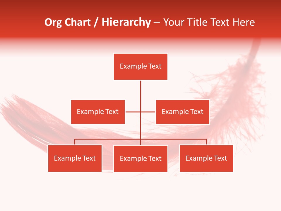 Red Feather Flying Object PowerPoint Template