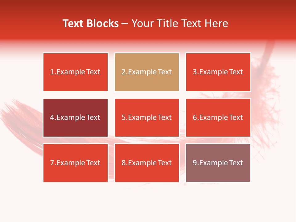 Red Feather Flying Object PowerPoint Template