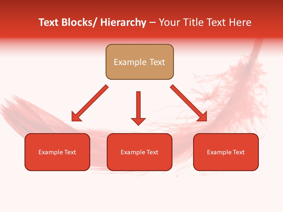 Red Feather Flying Object PowerPoint Template