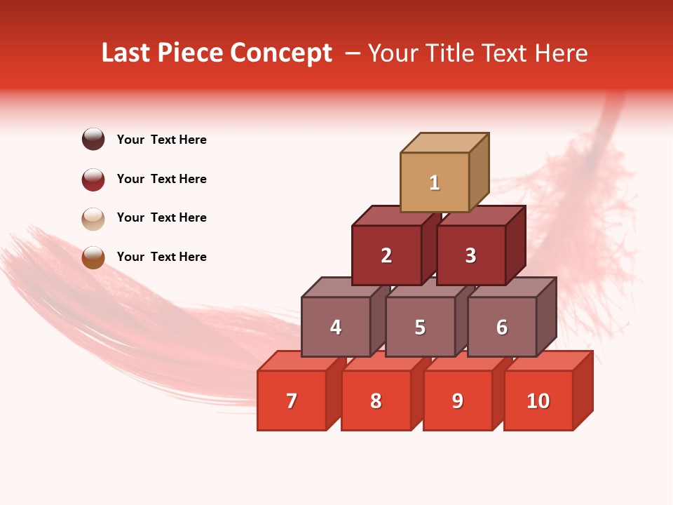 Red Feather Flying Object PowerPoint Template