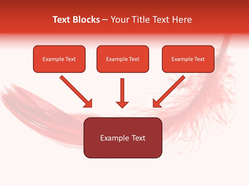 Red Feather Flying Object PowerPoint Template