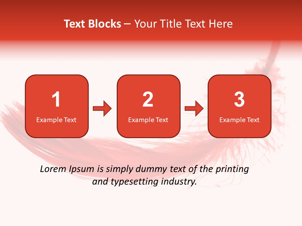 Red Feather Flying Object PowerPoint Template