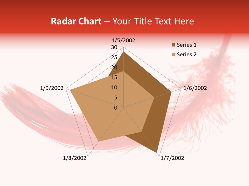 Red Feather Flying Object PowerPoint Template