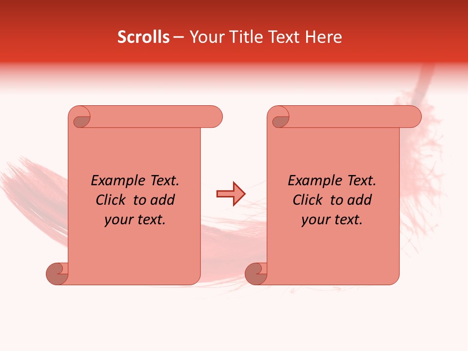 Red Feather Flying Object PowerPoint Template