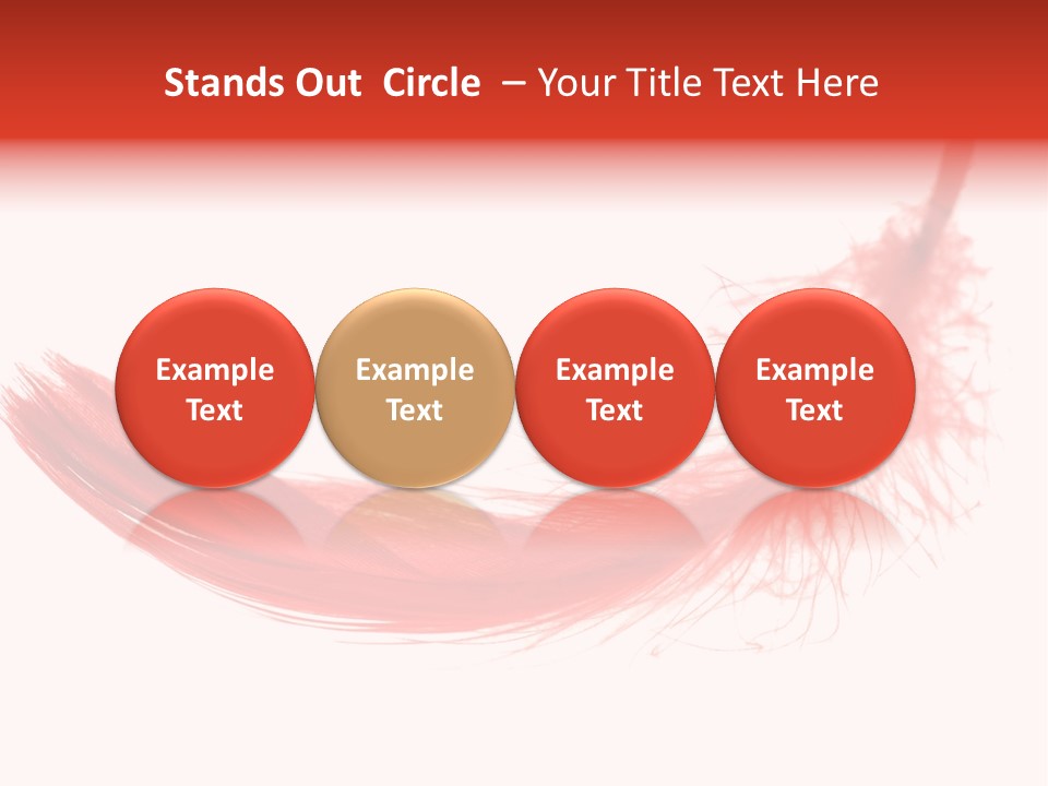 Red Feather Flying Object PowerPoint Template