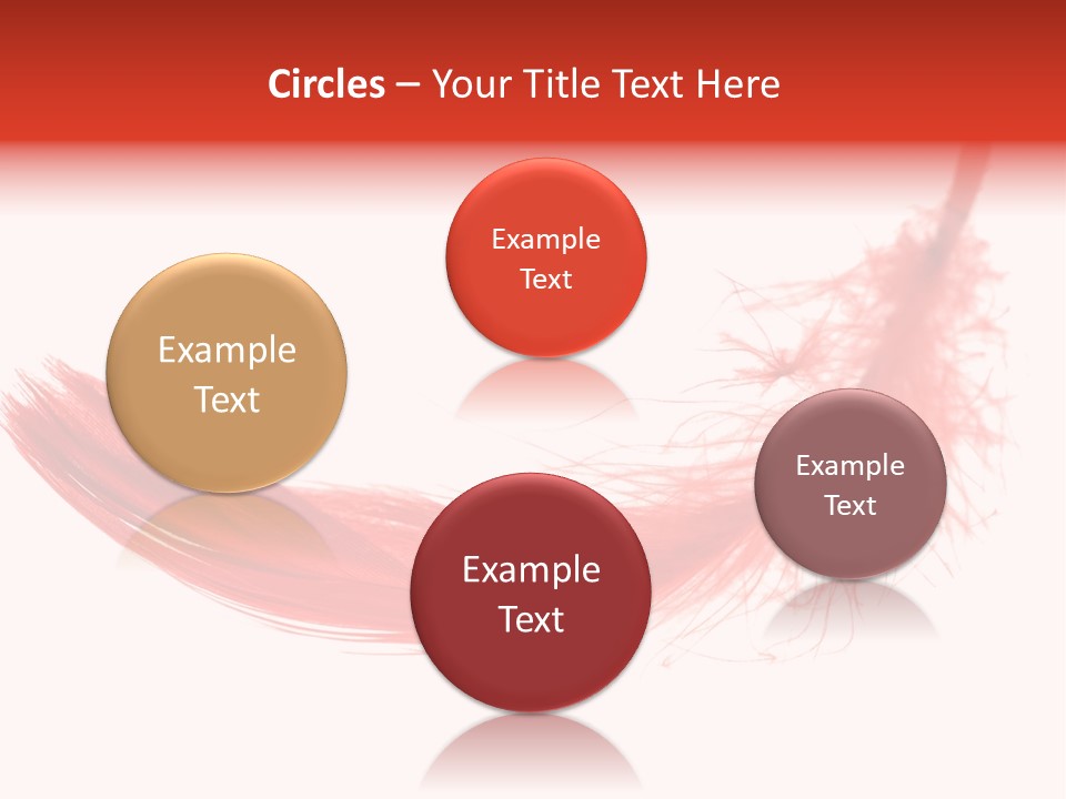 Red Feather Flying Object PowerPoint Template