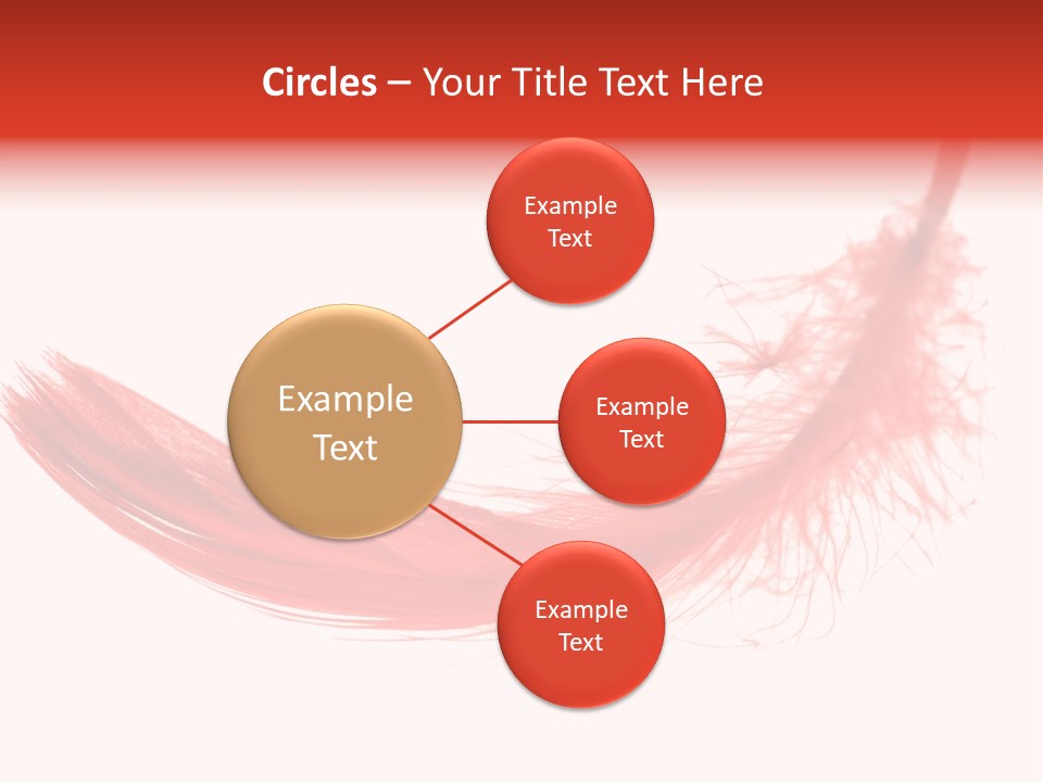Red Feather Flying Object PowerPoint Template