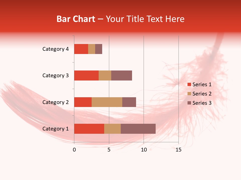 Red Feather Flying Object PowerPoint Template