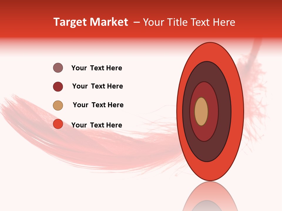 Red Feather Flying Object PowerPoint Template