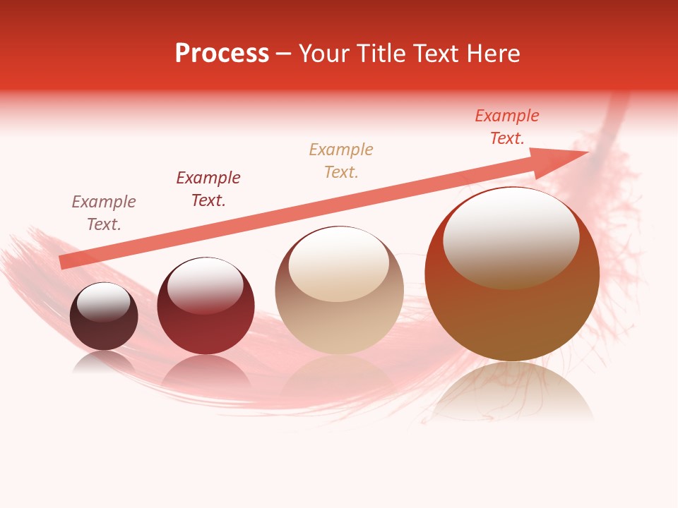 Red Feather Flying Object PowerPoint Template