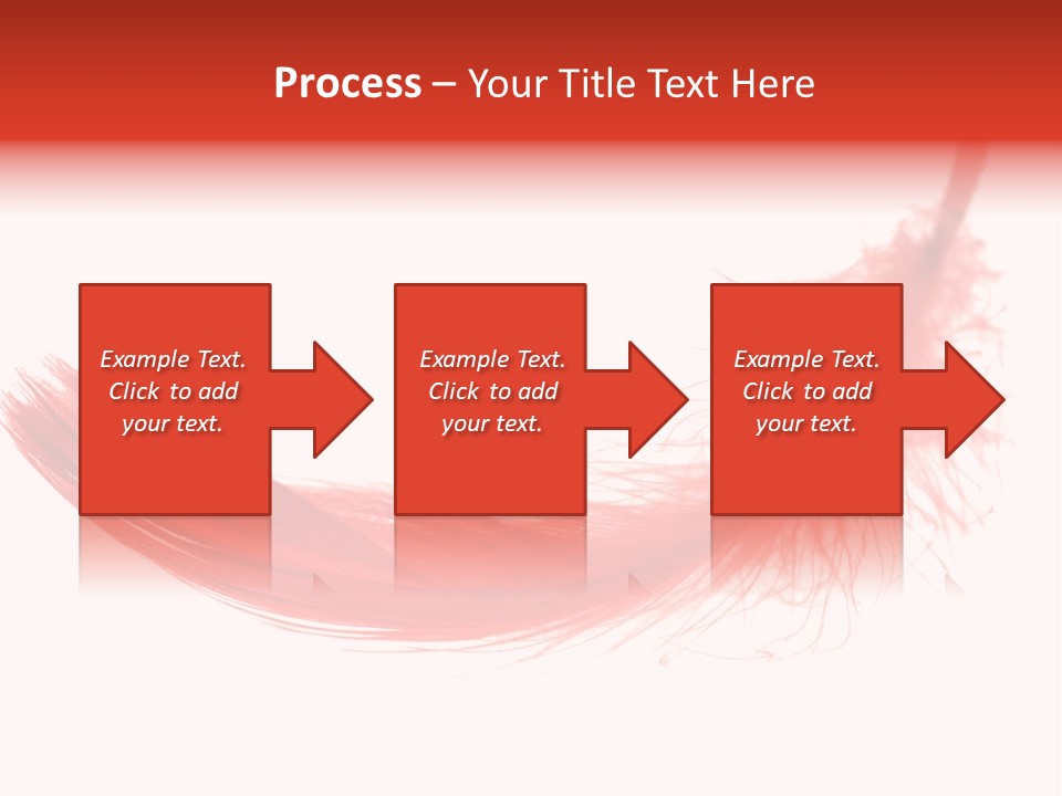 Red Feather Flying Object PowerPoint Template